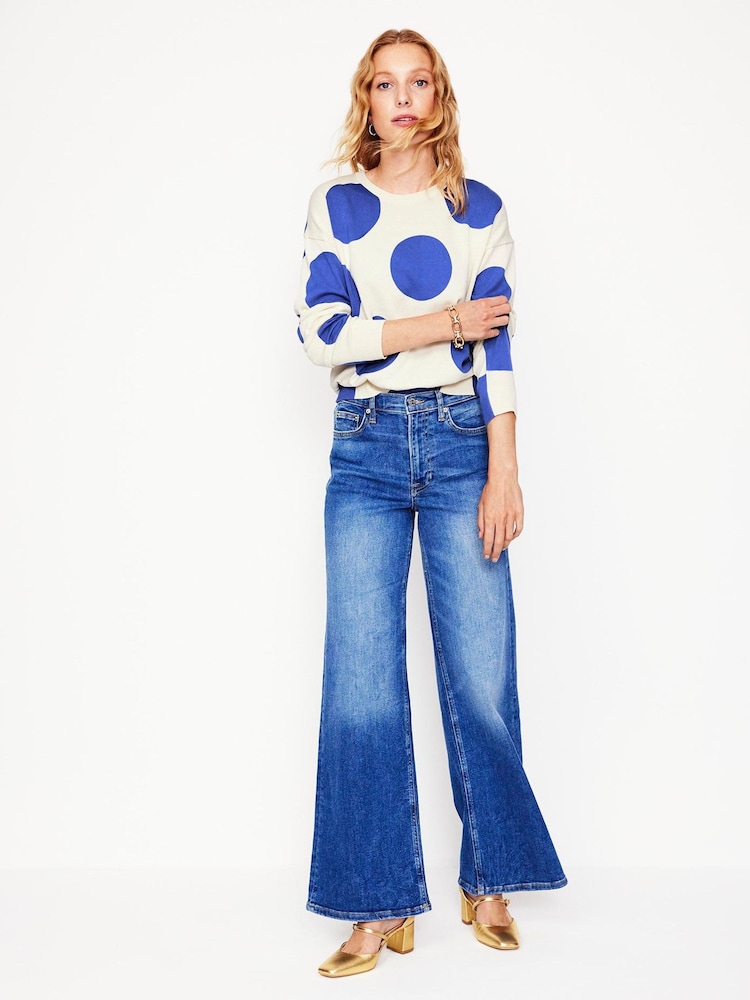 Boden Blue Lara Relaxed 100% Cotton Jumper - Image 4 of 6