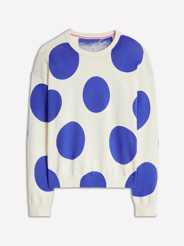 Boden Blue Lara Relaxed 100% Cotton Jumper - Image 5 of 6