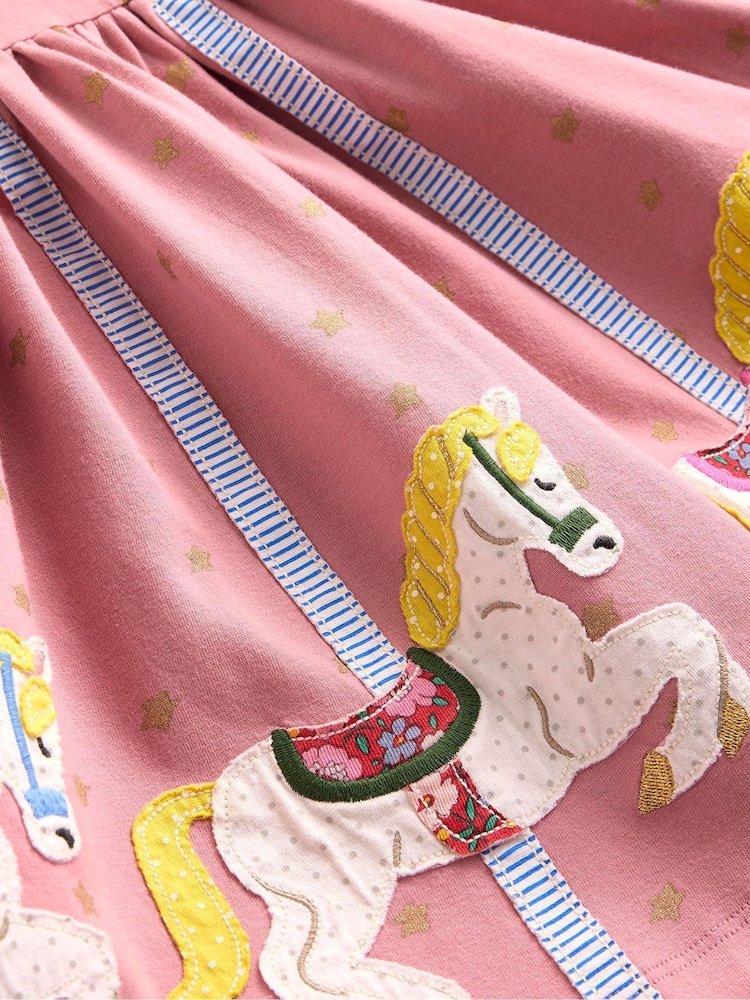 Boden Pink Coco Appliqué Hem 100% Cotton Jersey Dress - Image 3 of 3 Boden Pink Coco Appliqué Hem 100% Cotton Jersey Dress - Image 3 of 3