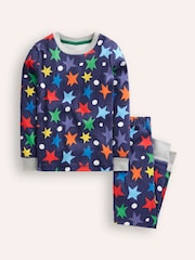 Boden Blue Snug Stars Glow-In-The-Dark 100% Cotton Pyjamas - Image 1 of 2