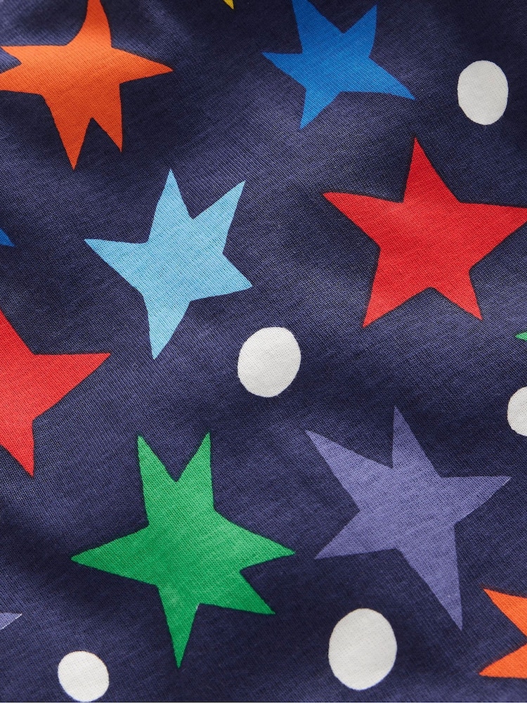 Boden Blue Snug Stars Glow-In-The-Dark 100% Cotton Pyjamas - Image 2 of 2