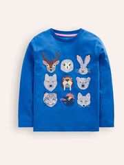 Boden Blue Fun Superstitch Arctic Animals Grid 100% Cotton T-Shirt - Image 1 of 3