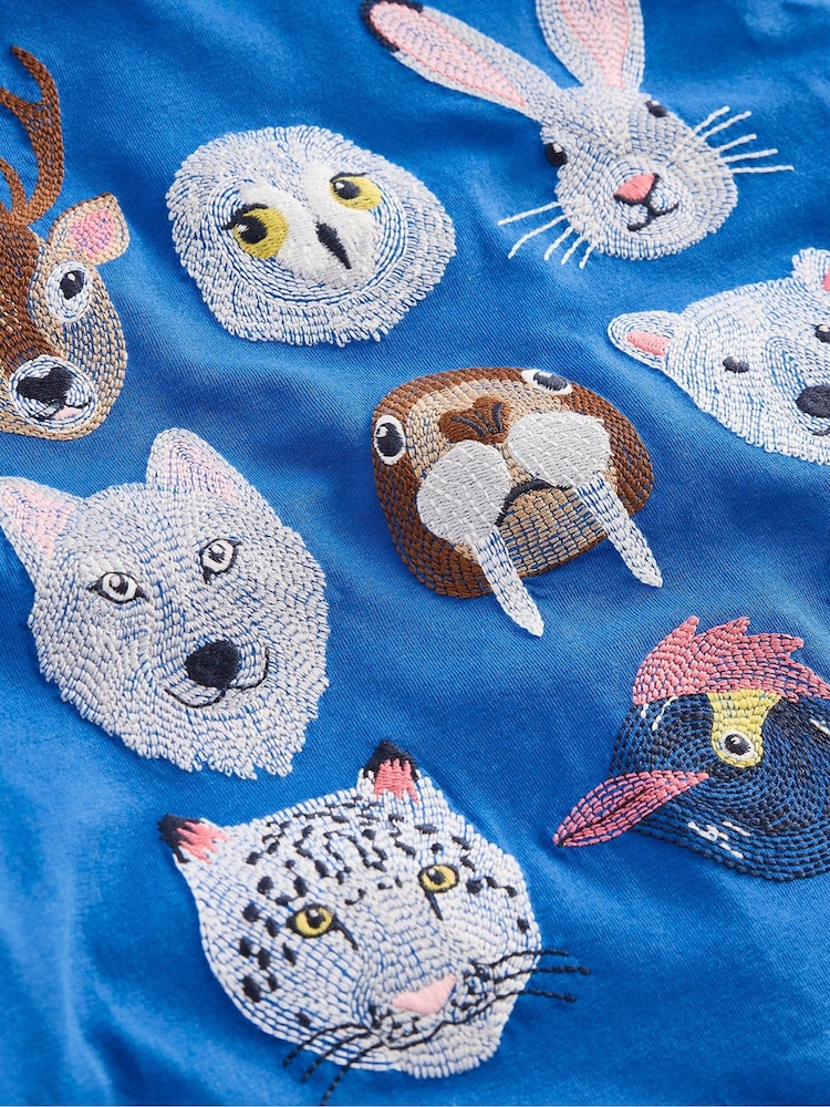 Boden Blue Fun Superstitch Arctic Animals Grid 100% Cotton T-Shirt - Image 3 of 3