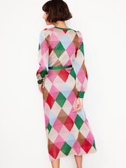 Boden Metallic Crew Jacquard Dress - Image 3 of 5