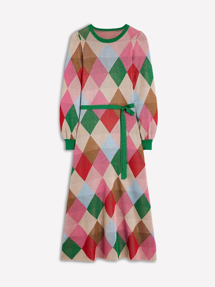 Boden Metallic Crew Jacquard Dress - Image 5 of 5