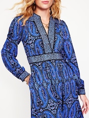 Boden Blue Hotched Ponte Dress - Image 2 of 5