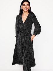 Boden Black Daphne Metallic Midi Dress - Image 1 of 6