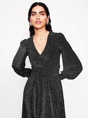 Boden Black Daphne Metallic Midi Dress - Image 4 of 6