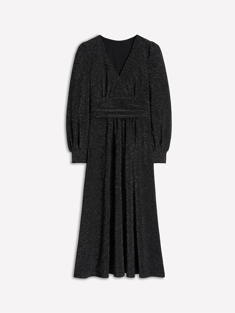 Boden Black Daphne Metallic Midi Dress - Image 6 of 6