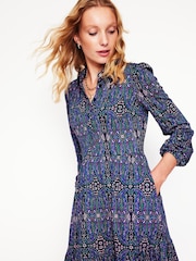 Boden Blue Tiered Jersey Shirt Dress - Image 2 of 5
