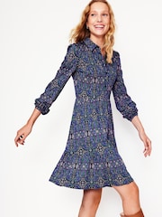 Boden Blue Tiered Jersey Shirt Dress - Image 4 of 5