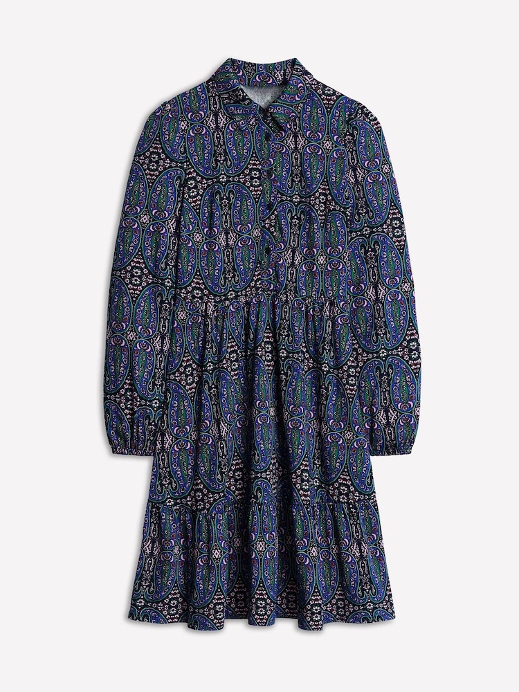 Boden Blue Tiered Jersey Shirt Dress - Image 5 of 5