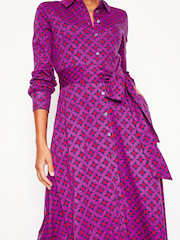 Boden Purple Marcia Jersey Midi Shirt Dress - Image 2 of 6