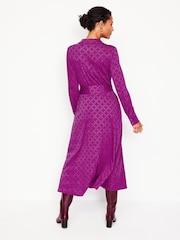 Boden Purple Marcia Jersey Midi Shirt Dress - Image 3 of 6