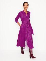 Boden Purple Marcia Jersey Midi Shirt Dress - Image 4 of 6