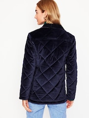 Boden Blue Quilted Velvet Jacket - Image 3 of 6