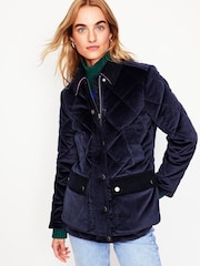 Boden Blue Quilted Velvet Jacket - Image 4 of 6