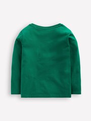Boden Green Superstitch Christmas Reindeer 100% Cotton T-Shirt - Image 2 of 3