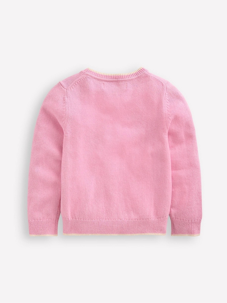 Boden Pink Fun Ballerina Logo Jumper - Image 2 of 3 Boden Pink Fun Ballerina Logo Jumper - Image 2 of 3