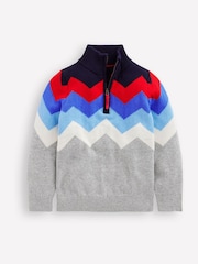 Boden Grey Heritage Half Zip Jumper - Image 1 of 3