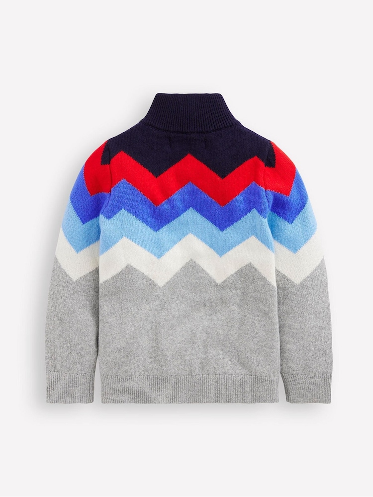 Boden Grey Heritage Half Zip Jumper - Image 2 of 3