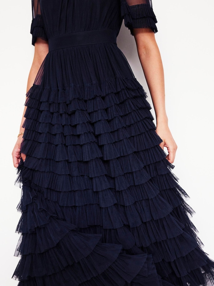 Boden Blue Tiered Ruffle Tulle Dress - Image 2 of 5 Boden Blue Tiered Ruffle Tulle Dress - Image 2 of 5