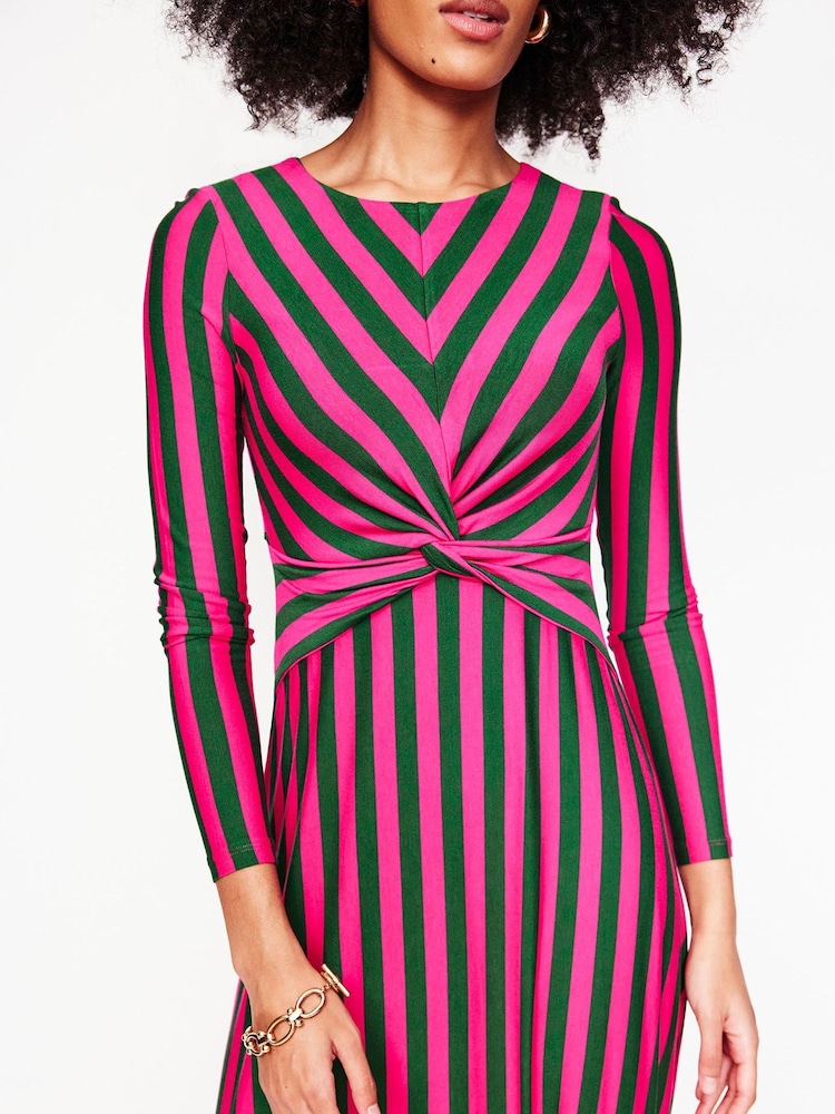 Boden Pink Twisted Waist Jersey Dress - Image 2 of 5