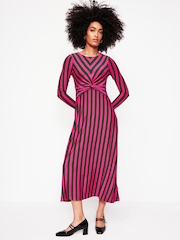 Boden Pink Twisted Waist Jersey Dress - Image 4 of 5