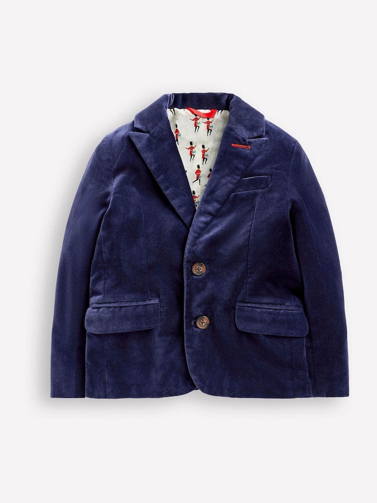 Boden Blue Velvet Classic 100% Cotton Blazer - Image 1 of 4