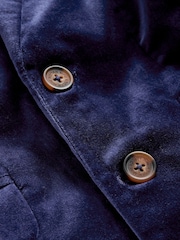 Boden Blue Velvet Classic 100% Cotton Blazer - Image 3 of 4