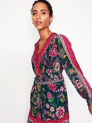 Boden Green V-Neck Ruffle Maxi Dress - Image 2 of 5