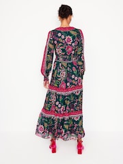 Boden Green V-Neck Ruffle Maxi Dress - Image 3 of 5