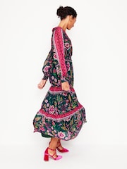 Boden Green V-Neck Ruffle Maxi Dress - Image 4 of 5
