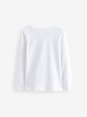 White Reindeer Christmas Long Sleeves Graphic 100% Cotton T-Shirt (3-16yrs) - Image 2 of 4