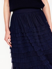 Boden Blue Tiered Tulle Ruffle Maxi Skirt - Image 2 of 5