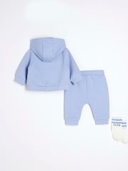 River Island Blue Baby Boys Hoodie and Socks 3 Piece Set - Image 2 of 5