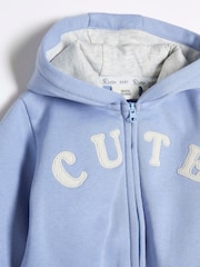 River Island Blue Baby Boys Hoodie and Socks 3 Piece Set - Image 4 of 5