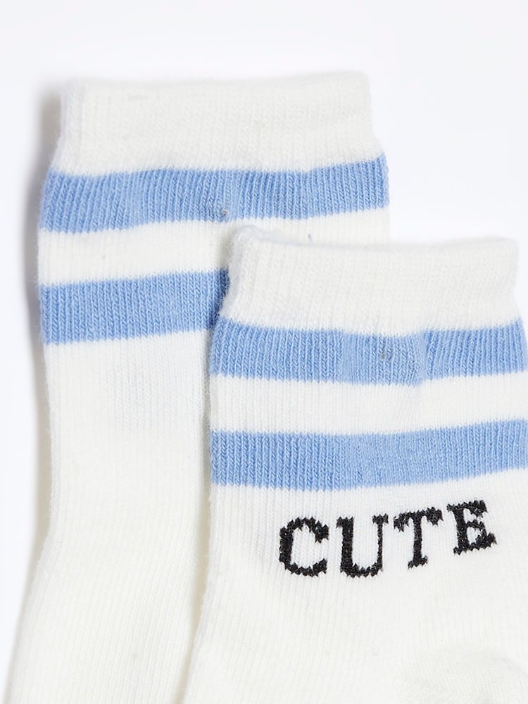 River Island Blue Baby Boys Hoodie and Socks 3 Piece Set - Image 5 of 5