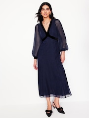 Boden Blue Devore Maxi Tea Dress - Image 1 of 5