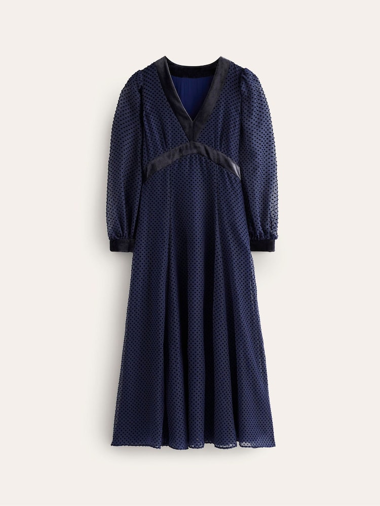 Boden Blue Devore Maxi Tea Dress - Image 5 of 5
