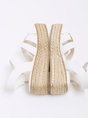 River Island White Girls Faux Leather Weave Wedge Sandals - Image 5 of 6