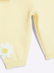 River Island Yellow Yellow Baby Girls Daisy 100% Cotton Crochet Sweatshirt Set - Image 5 of 5