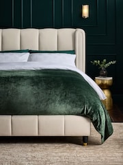 Soft Velvet Oyster Odella Upholstered Bed Frame - Image 1 of 6