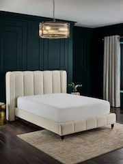 Soft Velvet Oyster Odella Upholstered Bed Frame - Image 2 of 6