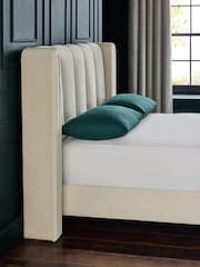 Soft Velvet Oyster Odella Upholstered Bed Frame - Image 4 of 6
