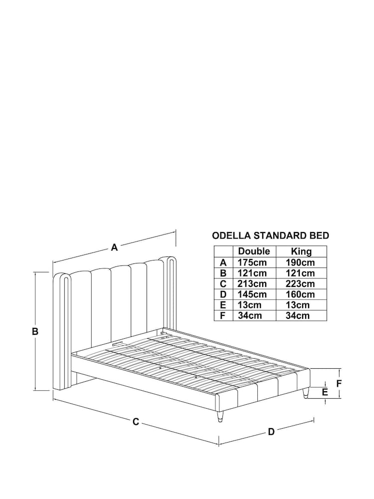 Soft Velvet Oyster Odella Upholstered Bed Frame - Image 6 of 6