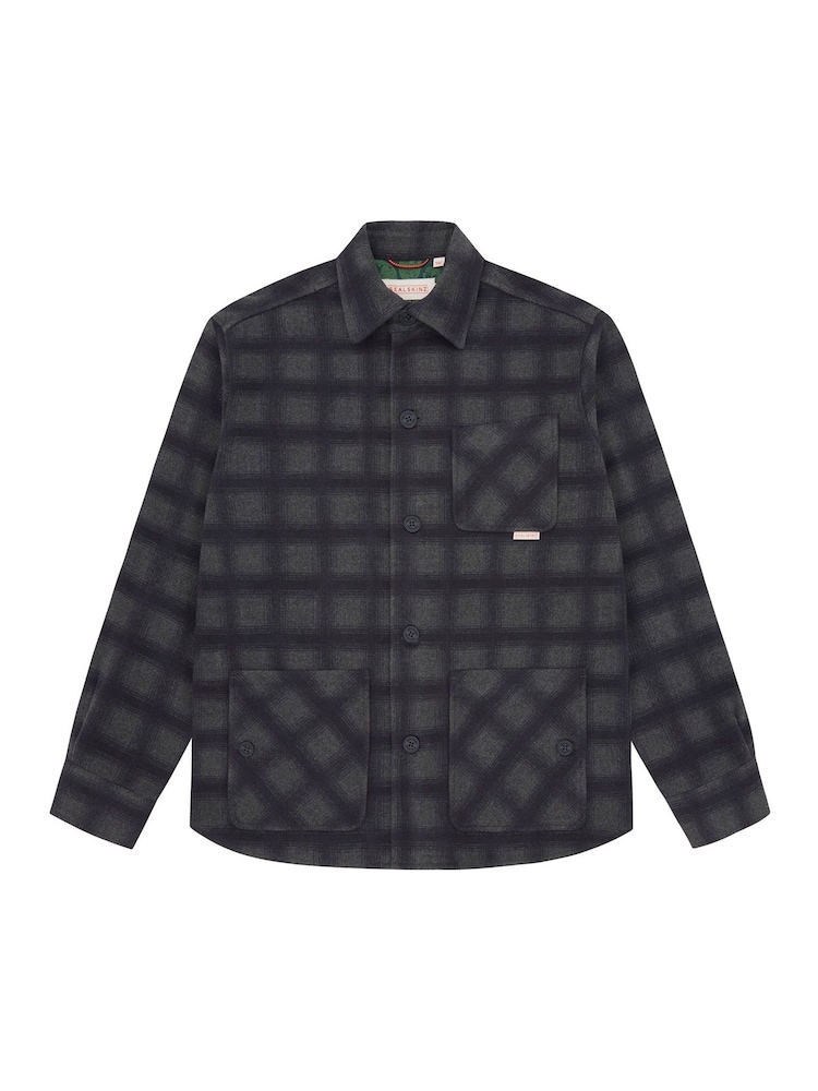 Sealskinz Blue Sidestrand Water Repellent Checked Chore Jacket - Image 6 of 6 Sealskinz Blue Sidestrand Water Repellent Checked Chore Jacket - Image 6 of 6