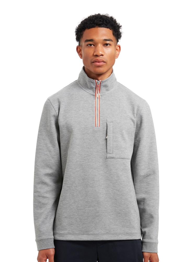 Sealskinz Grey Foulsham Water Repellent 1/4 Zip Funnel Neck Sweatshirt - Image 1 of 5