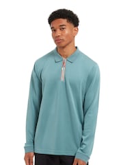 Sealskinz Green Heywood Soft Touch Quarter Zip Polo Shirt - Image 1 of 6