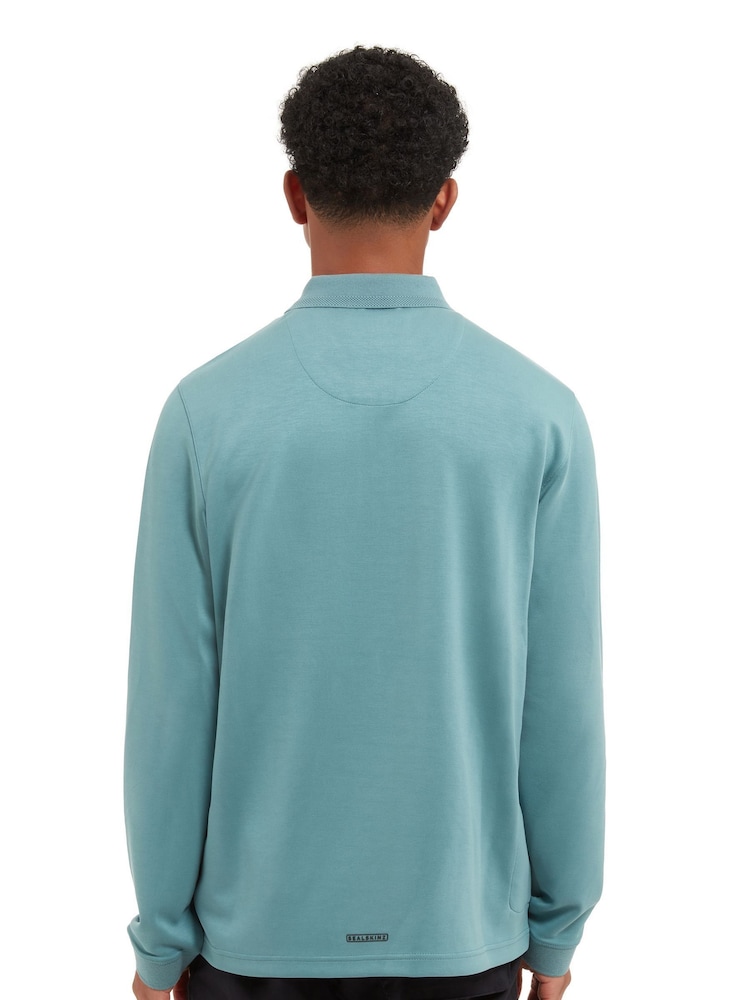 Sealskinz Green Heywood Soft Touch Quarter Zip Polo Shirt - Image 2 of 6